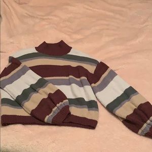 Striped turtleneck sweater
